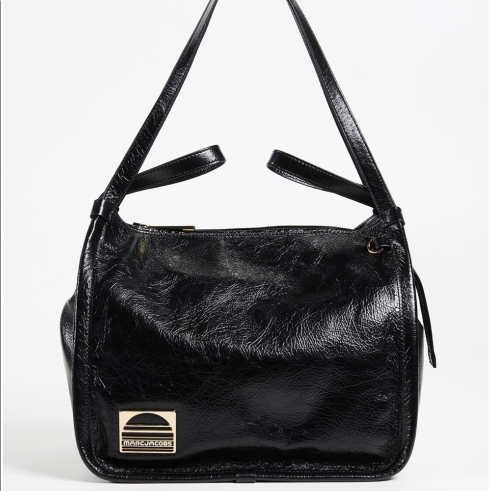 Marc Jacobs black leather sports tote